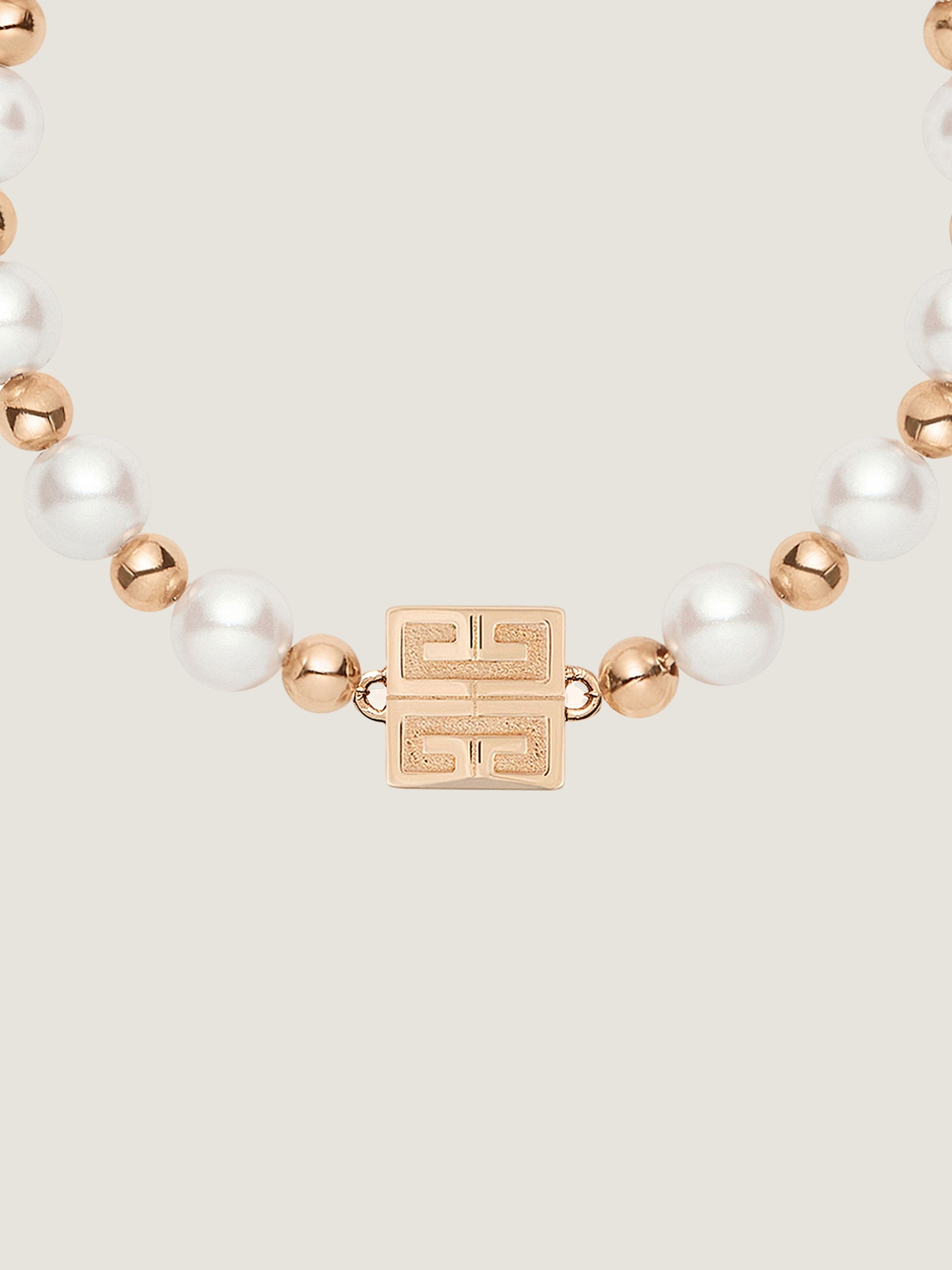 4G PINK GOLDEN WHITE PEARLS BRACELET