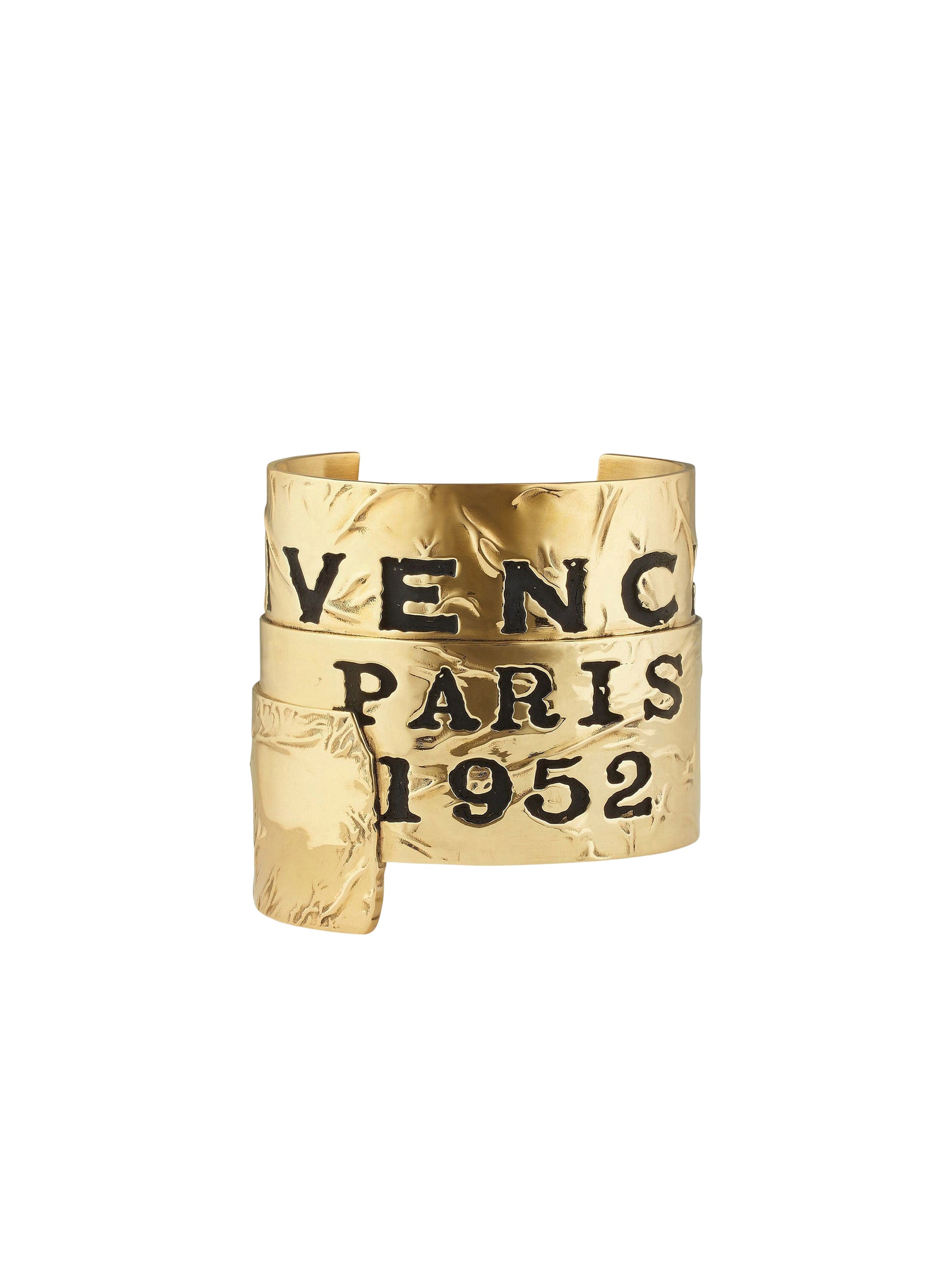 Bracelet manchette G tape doré en laiton - Antic Golden