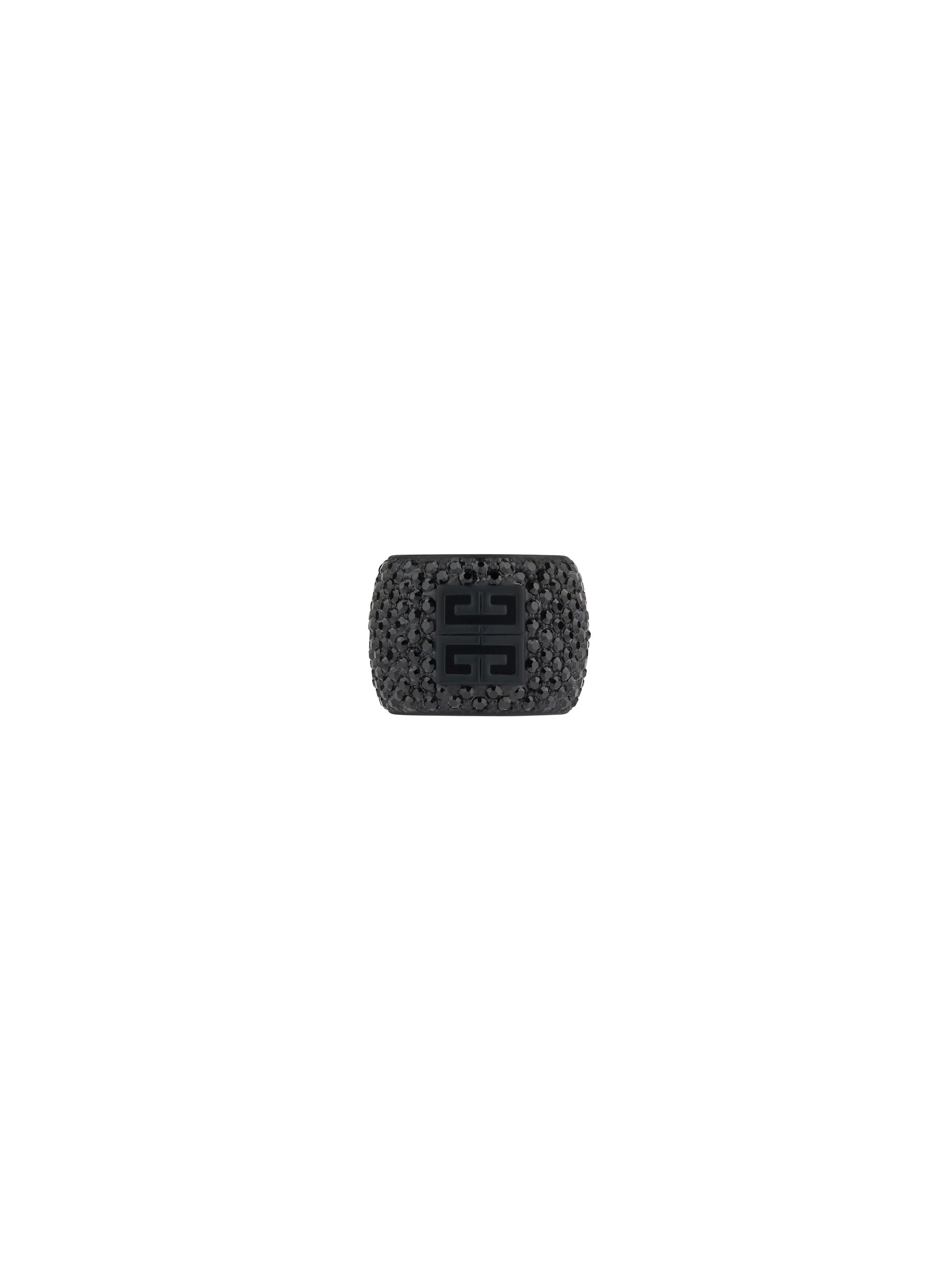 4G brass pavé ring - Black