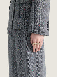 CHAIN LINK GOLDEN DOUBLE FINGER RING