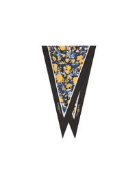Garden Flowers diamond-patterned silk scarf – Navy & Yellow