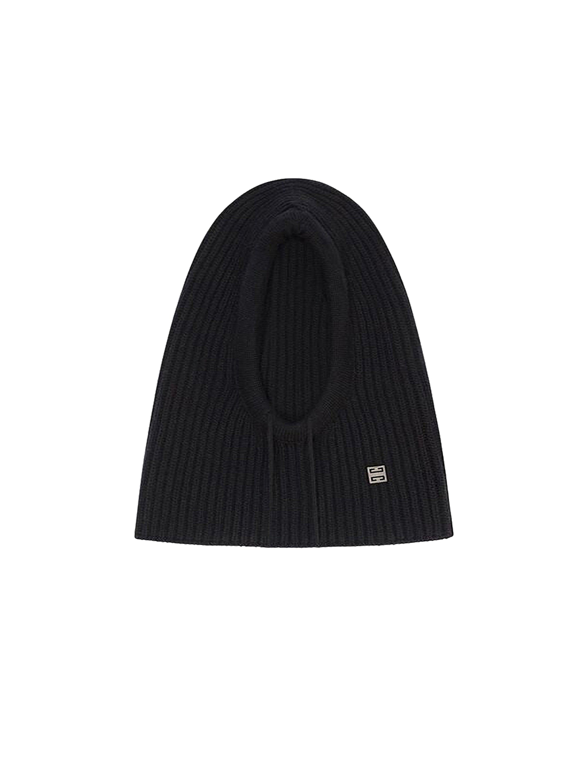 Cagoule avec détail 4g en laine - Noir