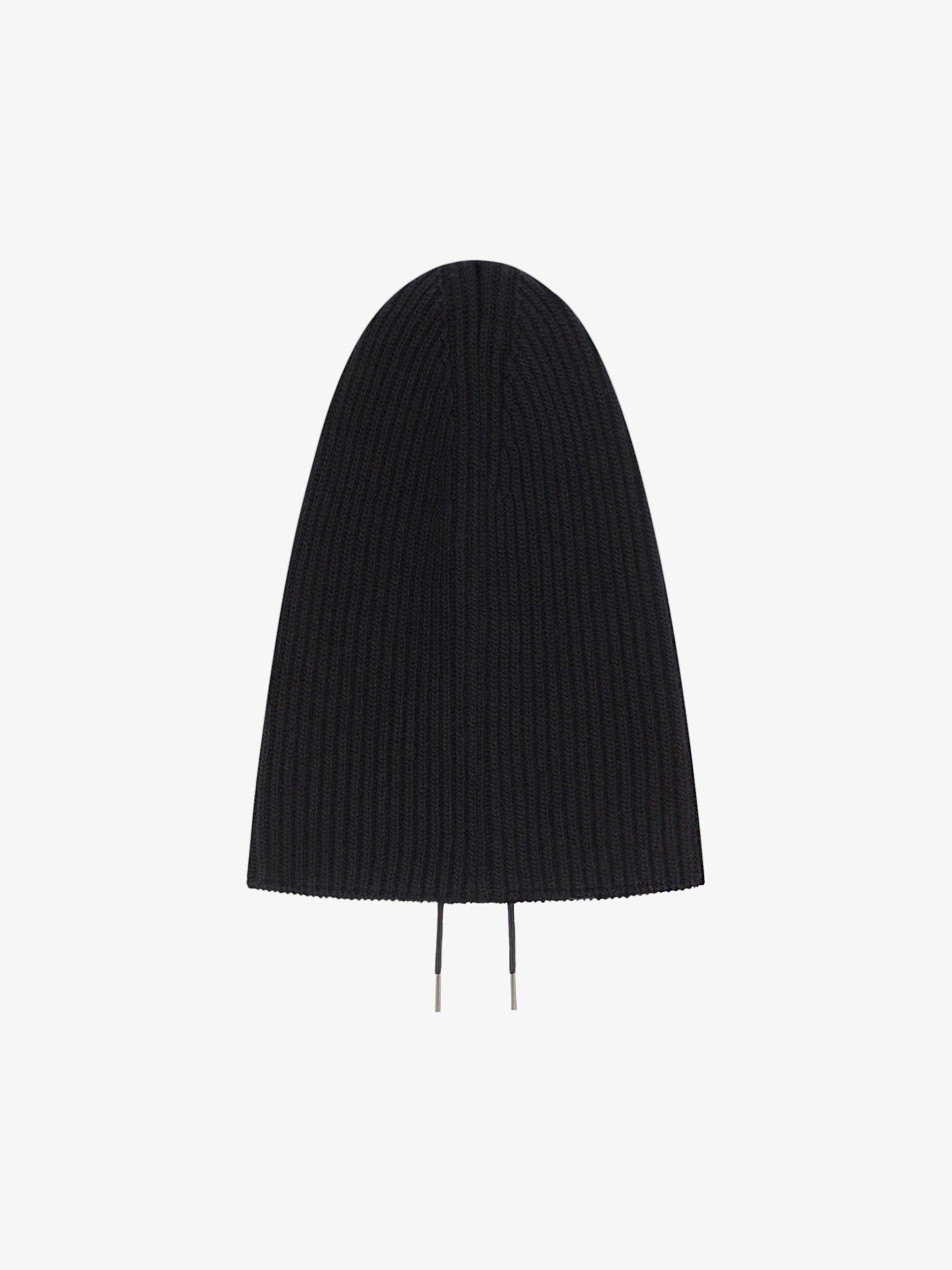 Cagoule avec détail 4g en laine - Noir