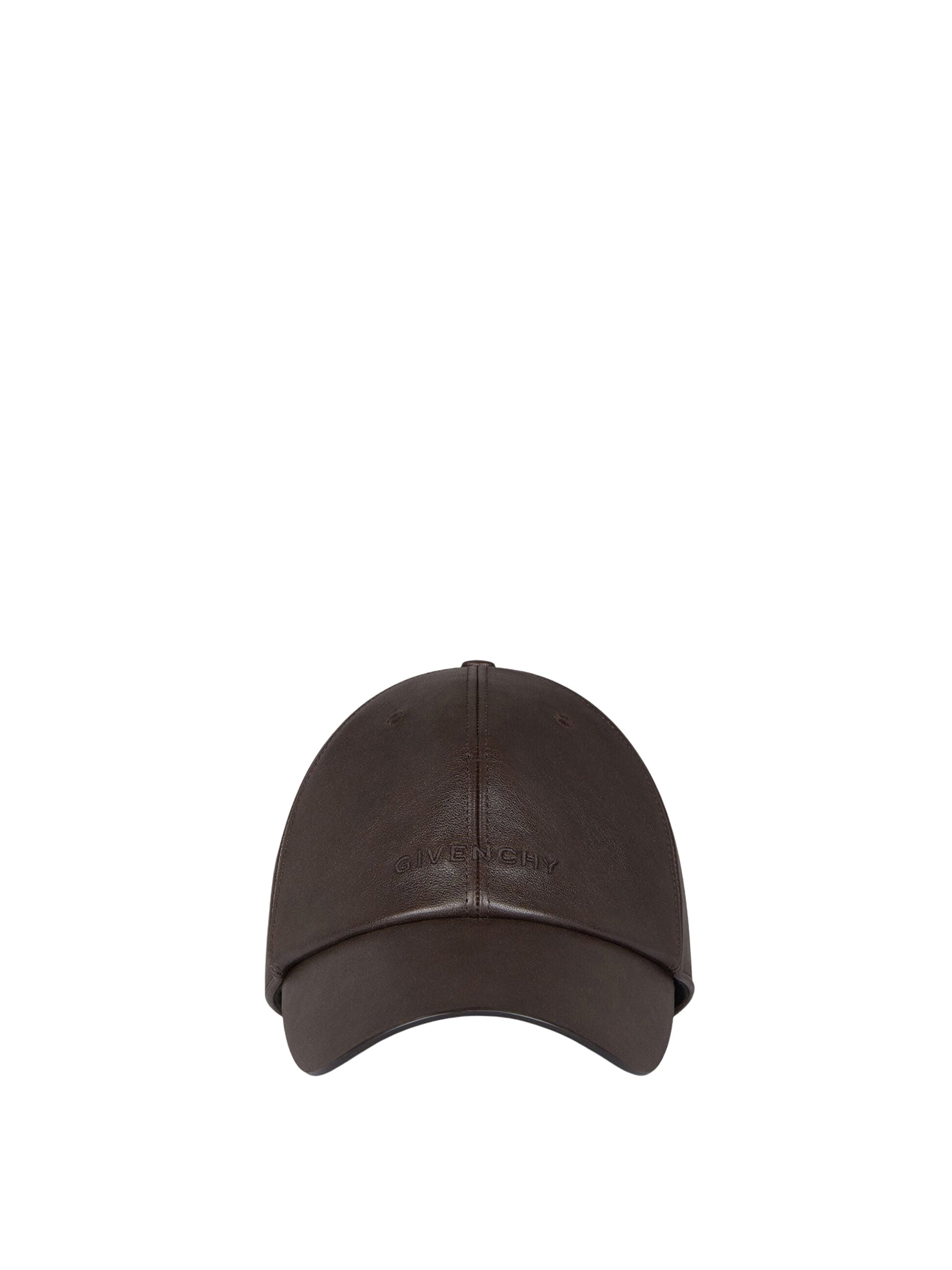 W-curved hat with leather buckle - Chocolate