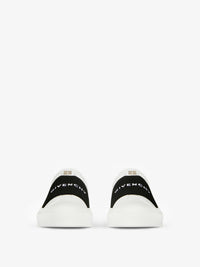 Baskets City Sport avec bande Givenchy en cuir - White & Black