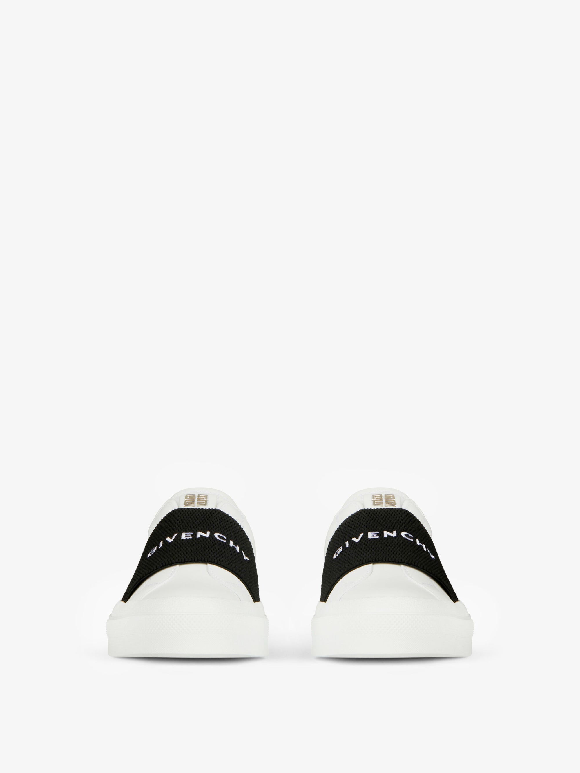 Baskets City Sport avec bande Givenchy en cuir - White & Black