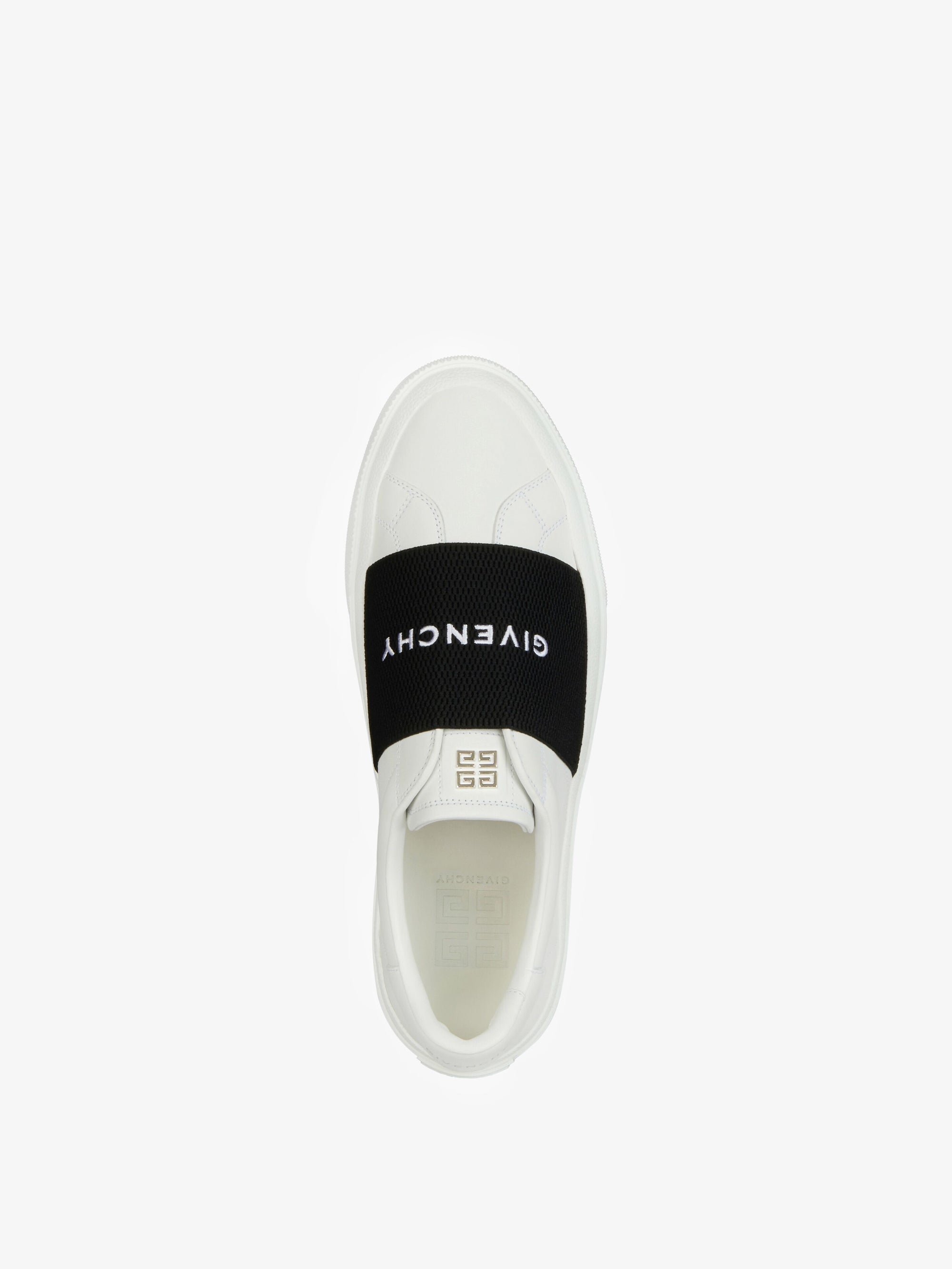 Baskets City Sport avec bande Givenchy en cuir - White & Black