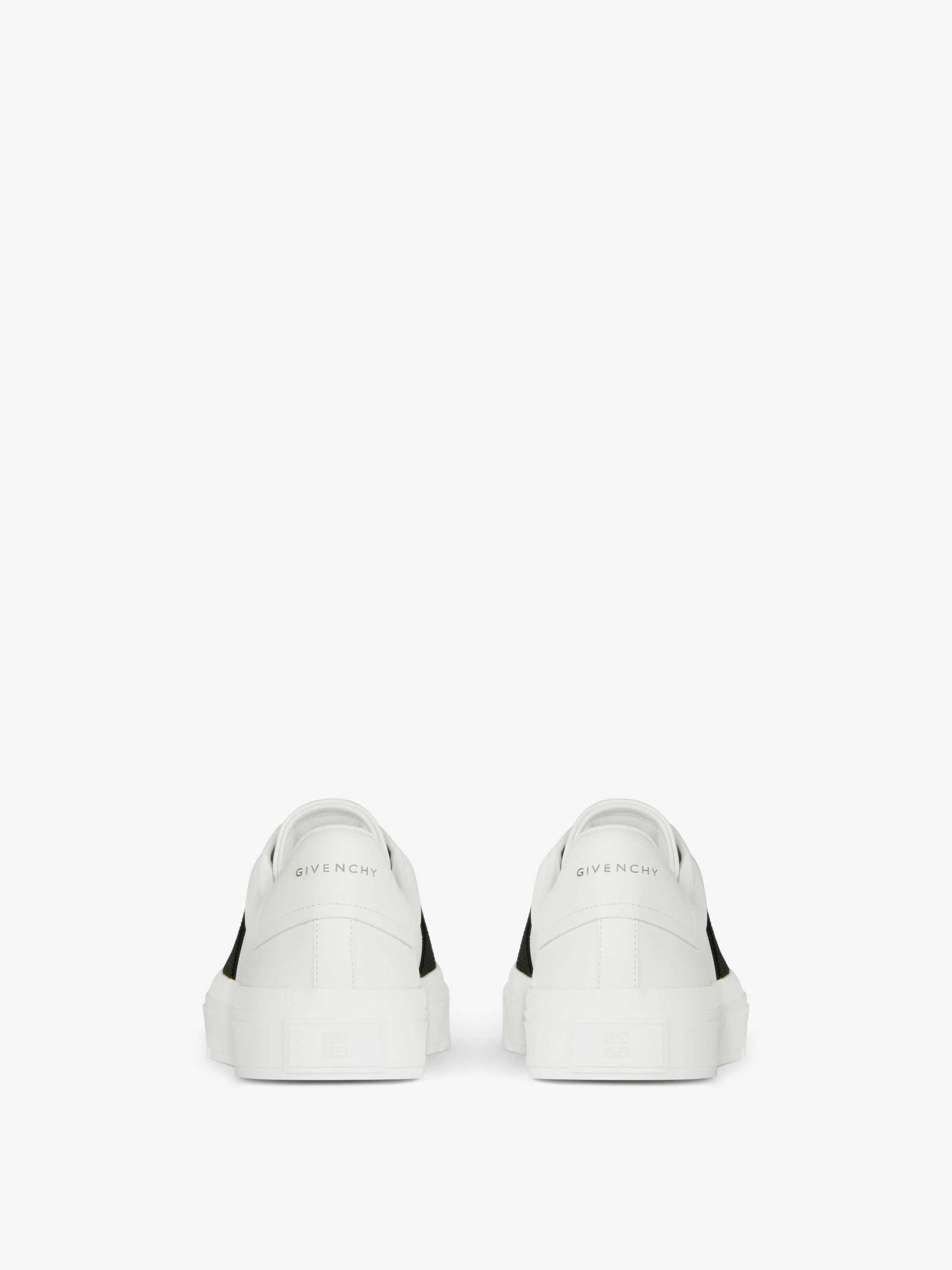 Baskets City Sport avec bande Givenchy en cuir - White & Black