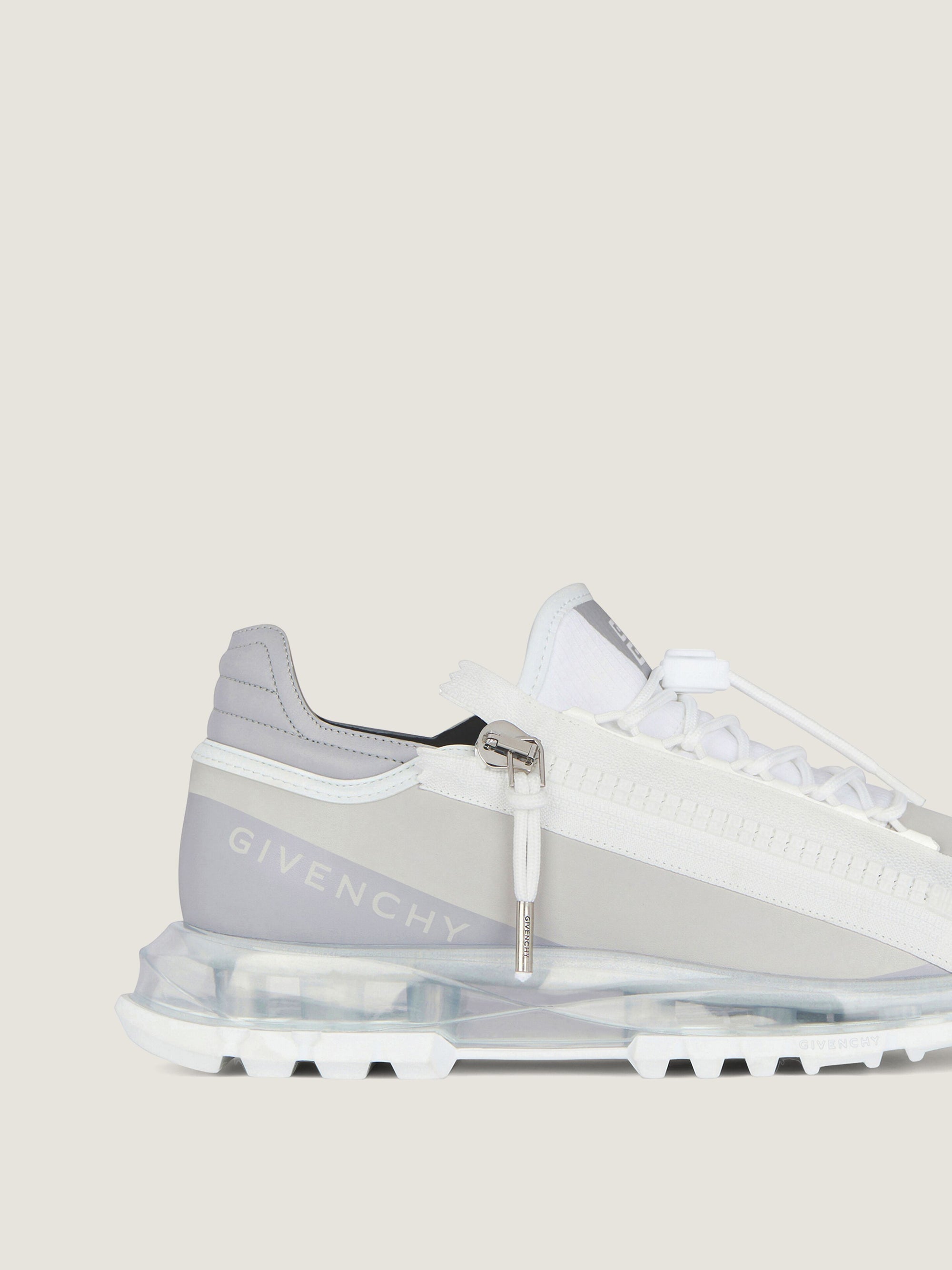 SYNT. LEATHER/NYLON/GIV LOGO/CLEAR SOLE