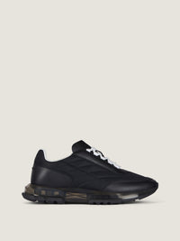 PADDED NYLON/LEATHER/TRANSPARENT SOLE