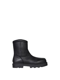 Bottes hautes zippées Storm en cuir - Noir