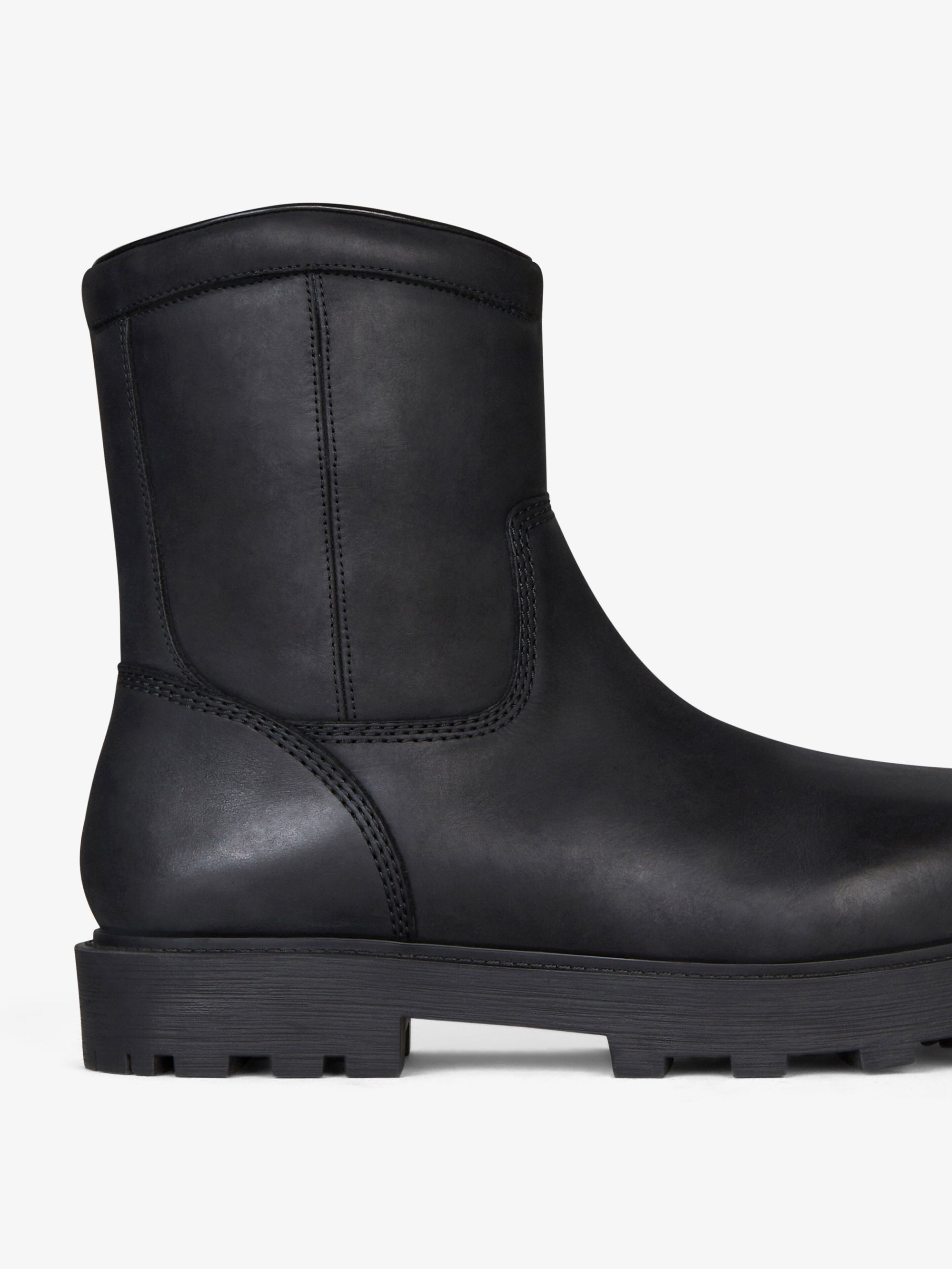 Bottes hautes zippées Storm en cuir - Noir