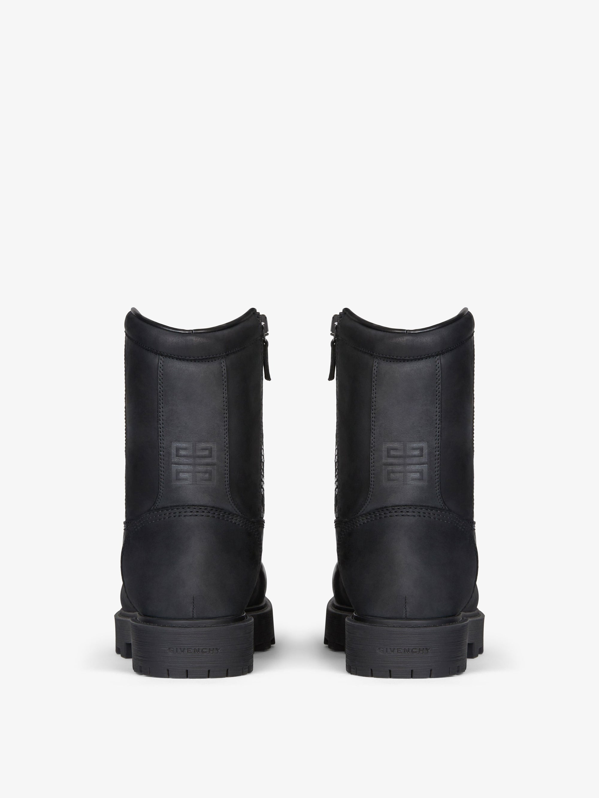 Bottes hautes zippées Storm en cuir - Noir