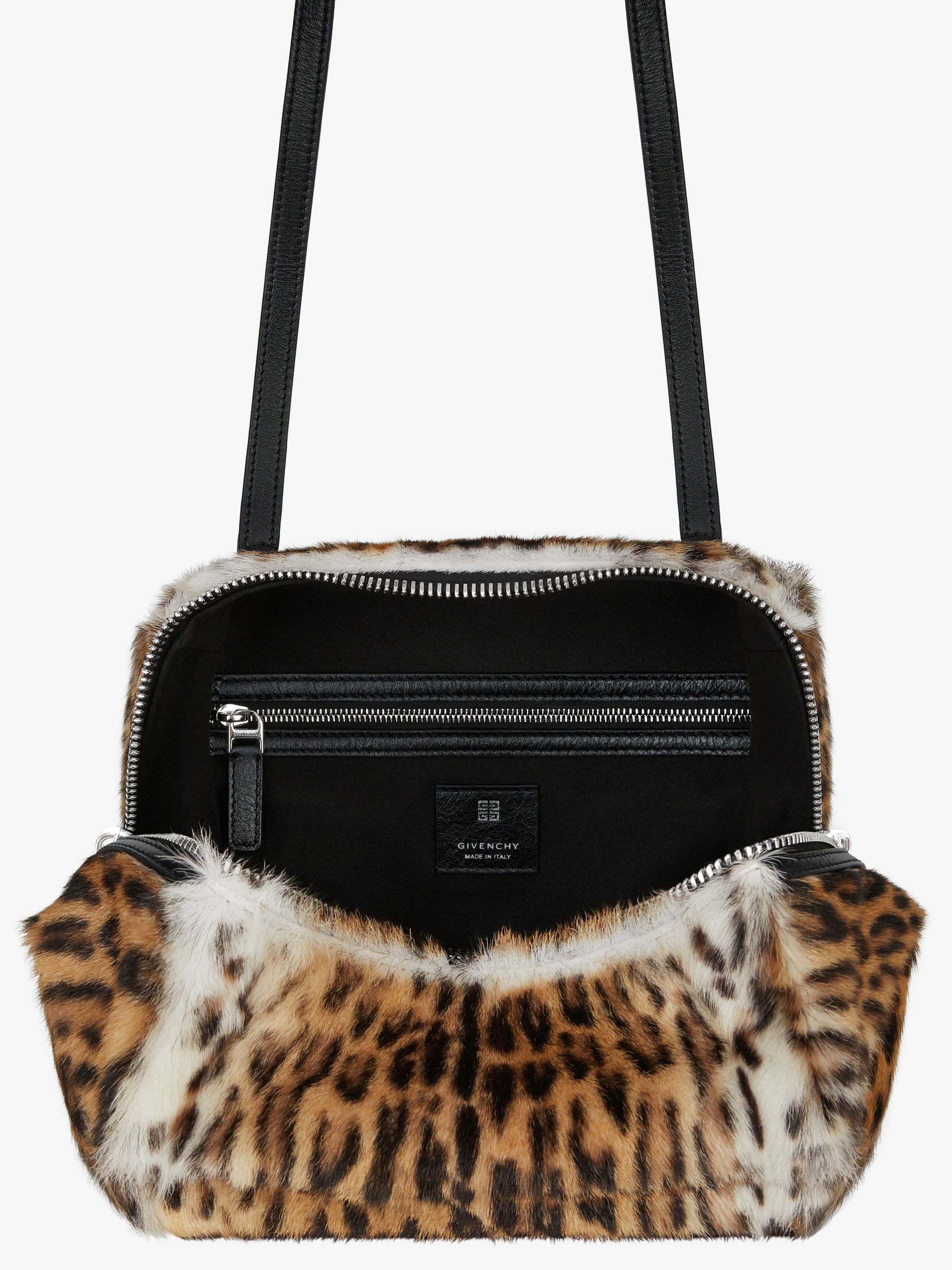 Sac Pandora petit modèle en cuir - Black & Natural