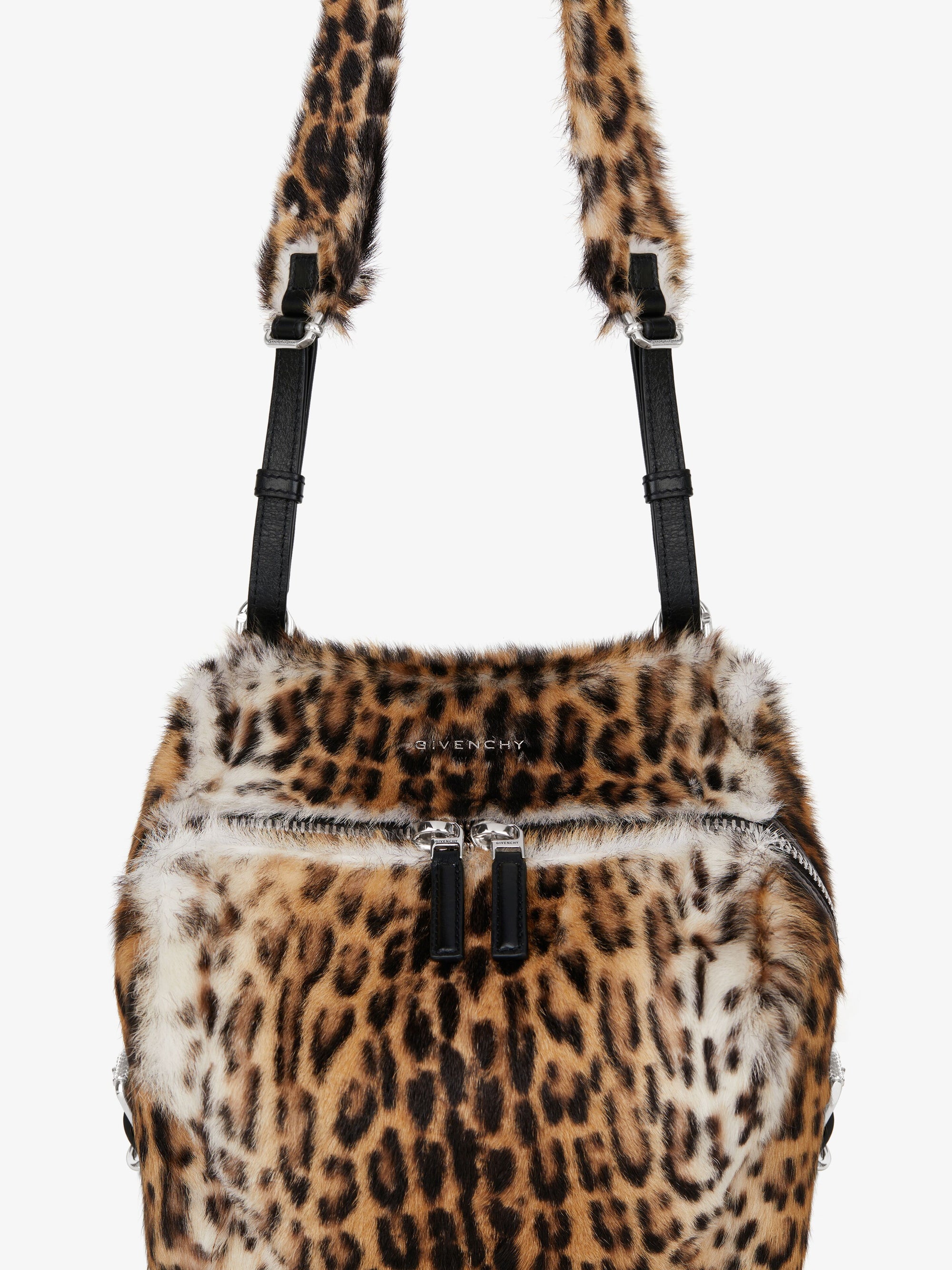 Sac Pandora petit modèle en cuir - Black & Natural