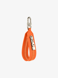 Porte-clés zip 4G en cuir - Bright Orange