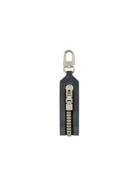 Porte-clés zip 4G en cuir - Titanium