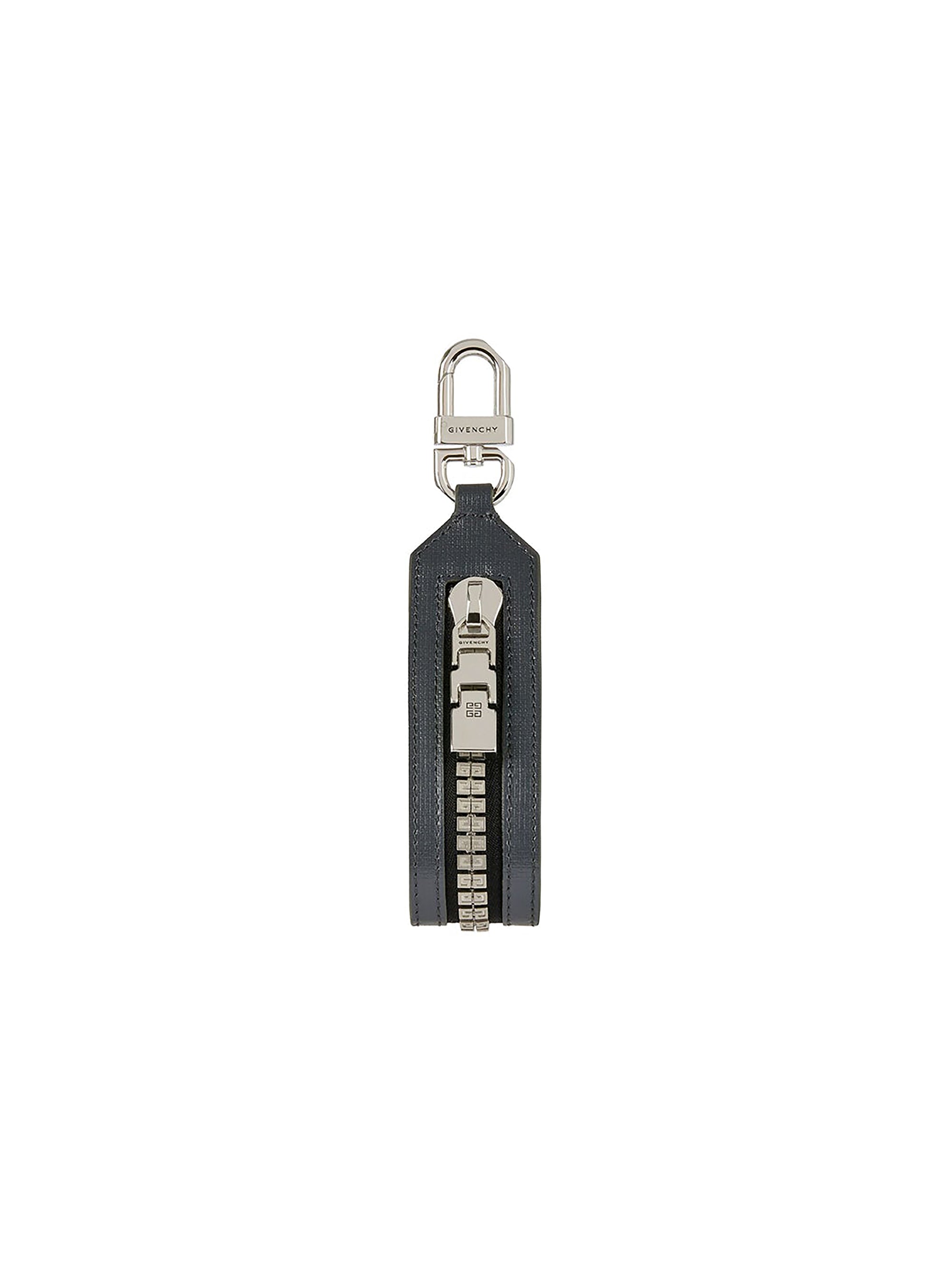 Porte-clés zip 4G en cuir - Titanium
