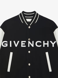 Bomber en laine varsity - Noir & Blanc