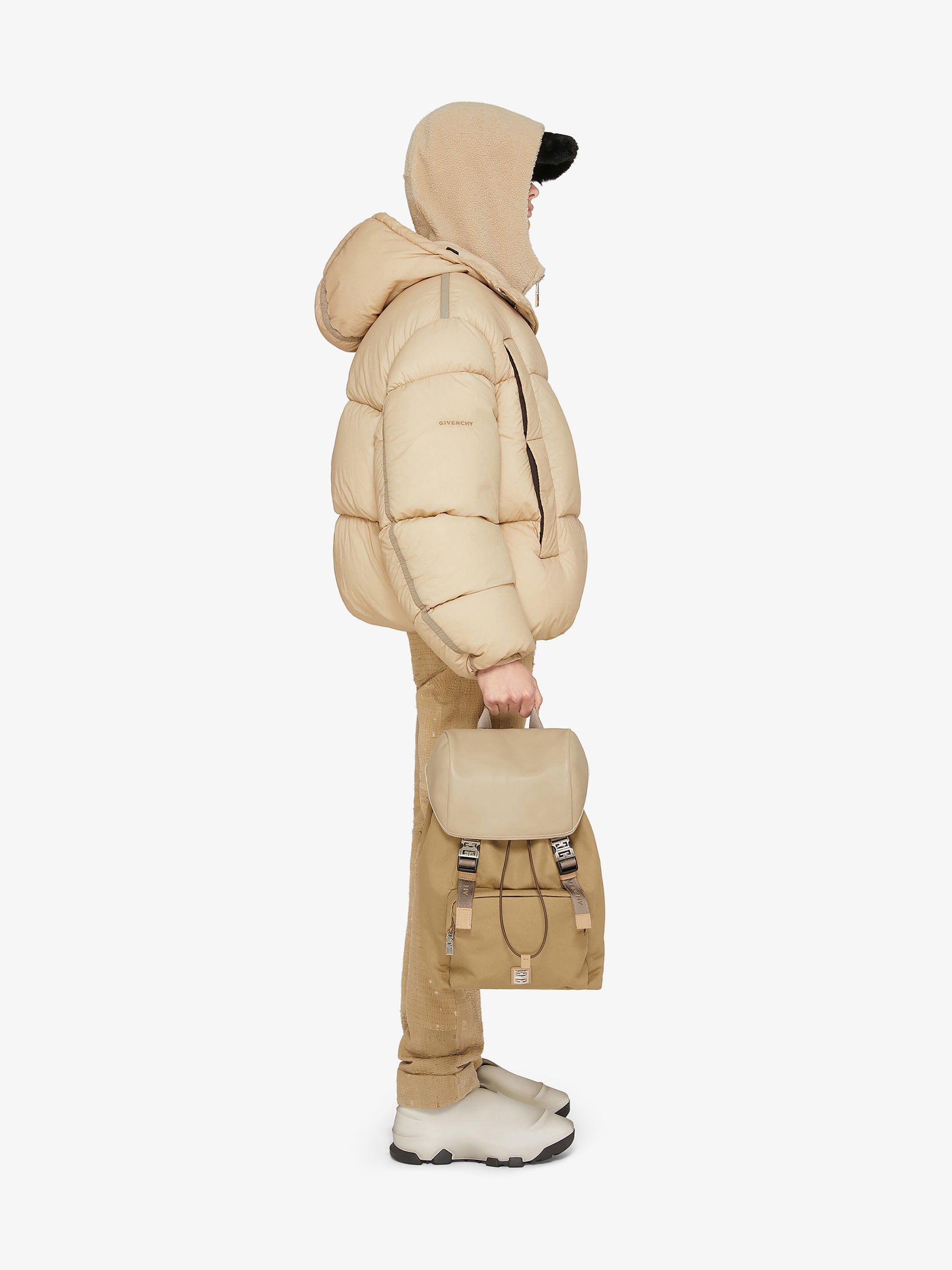 Veste bouffante à capuche oversize - Tan
