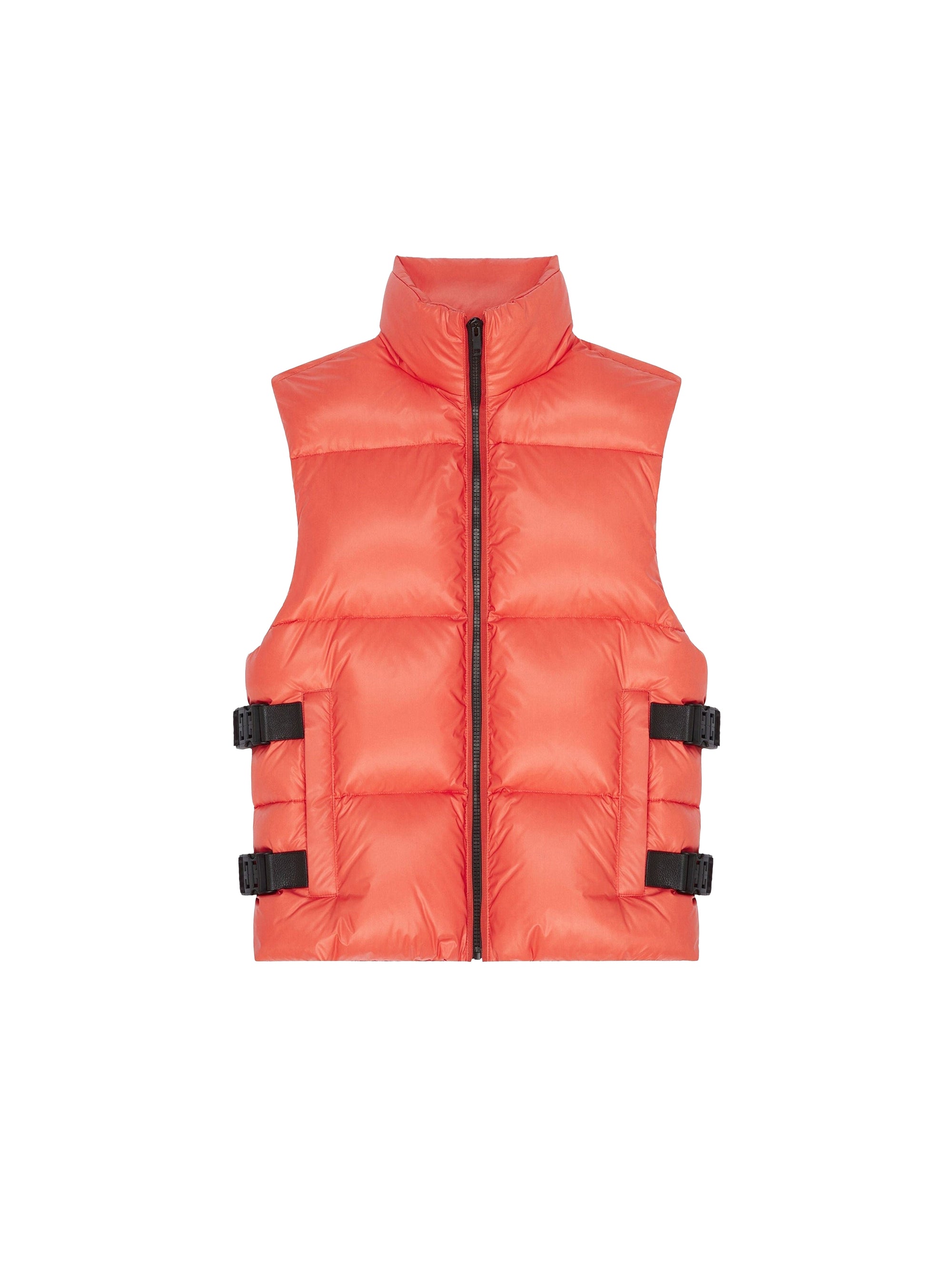 Doudoune sans manches avec boucles - Orange