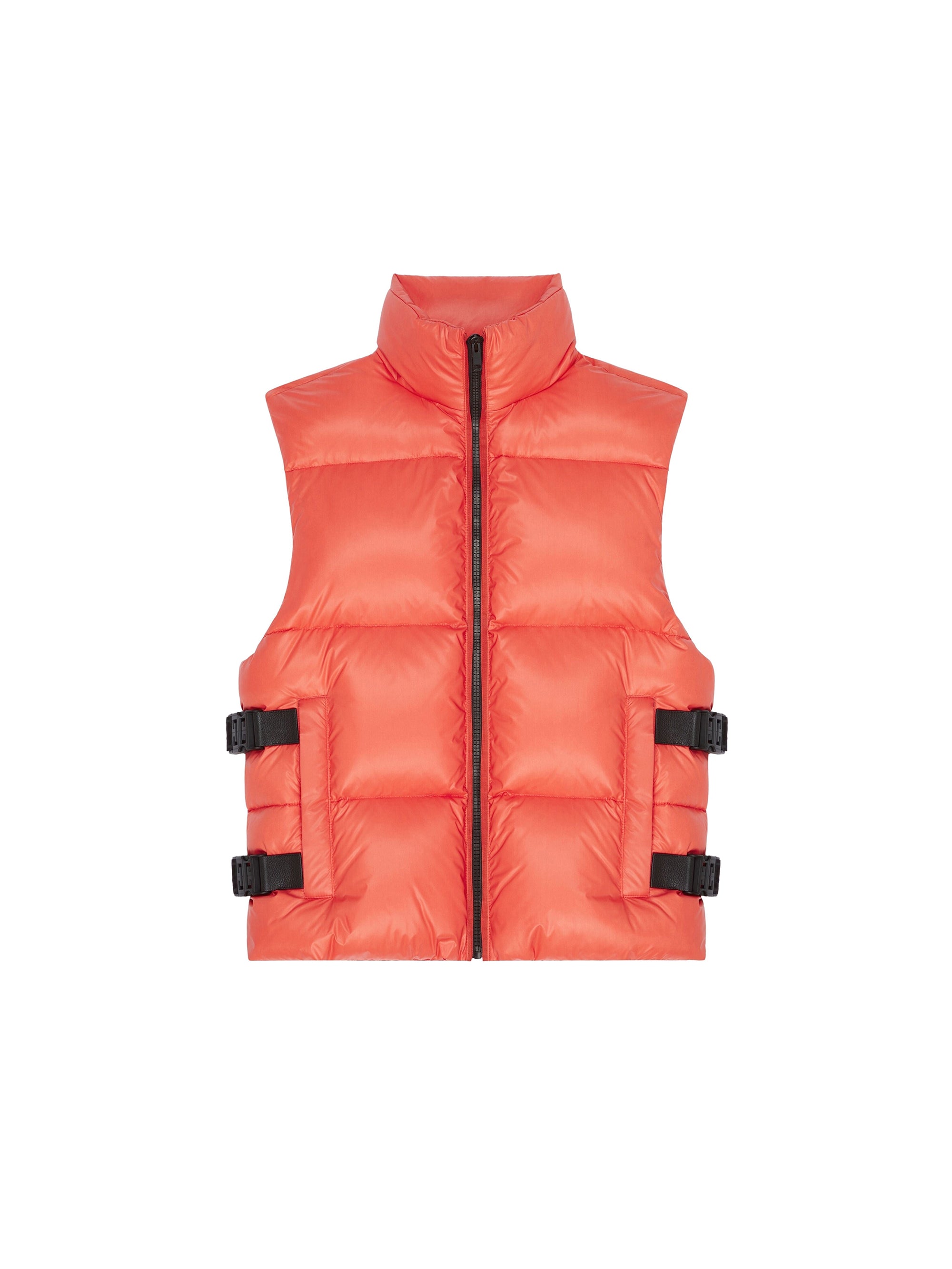 Doudoune sans manches avec boucles - Orange