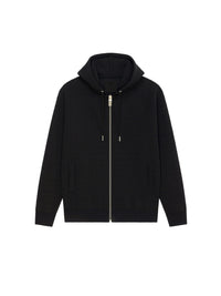 Blouson à capuche en laine - Noir