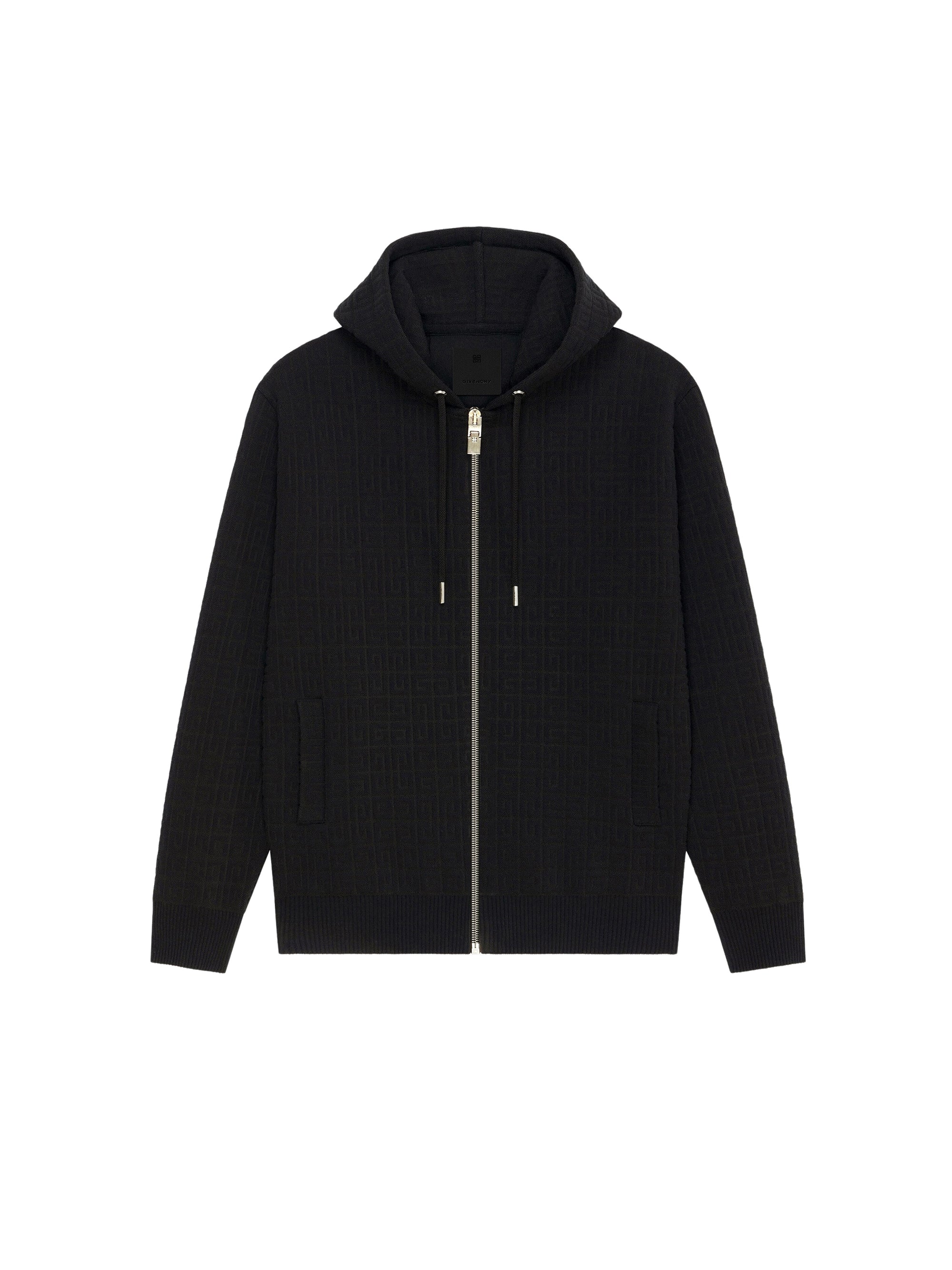 Blouson à capuche en laine - Noir