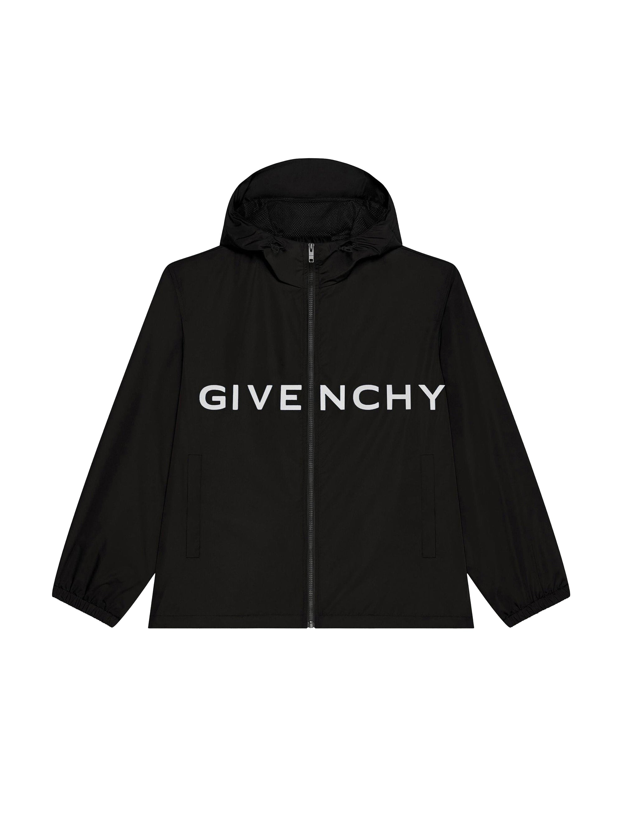 Manteau coupe-vent en tissu technique - Black