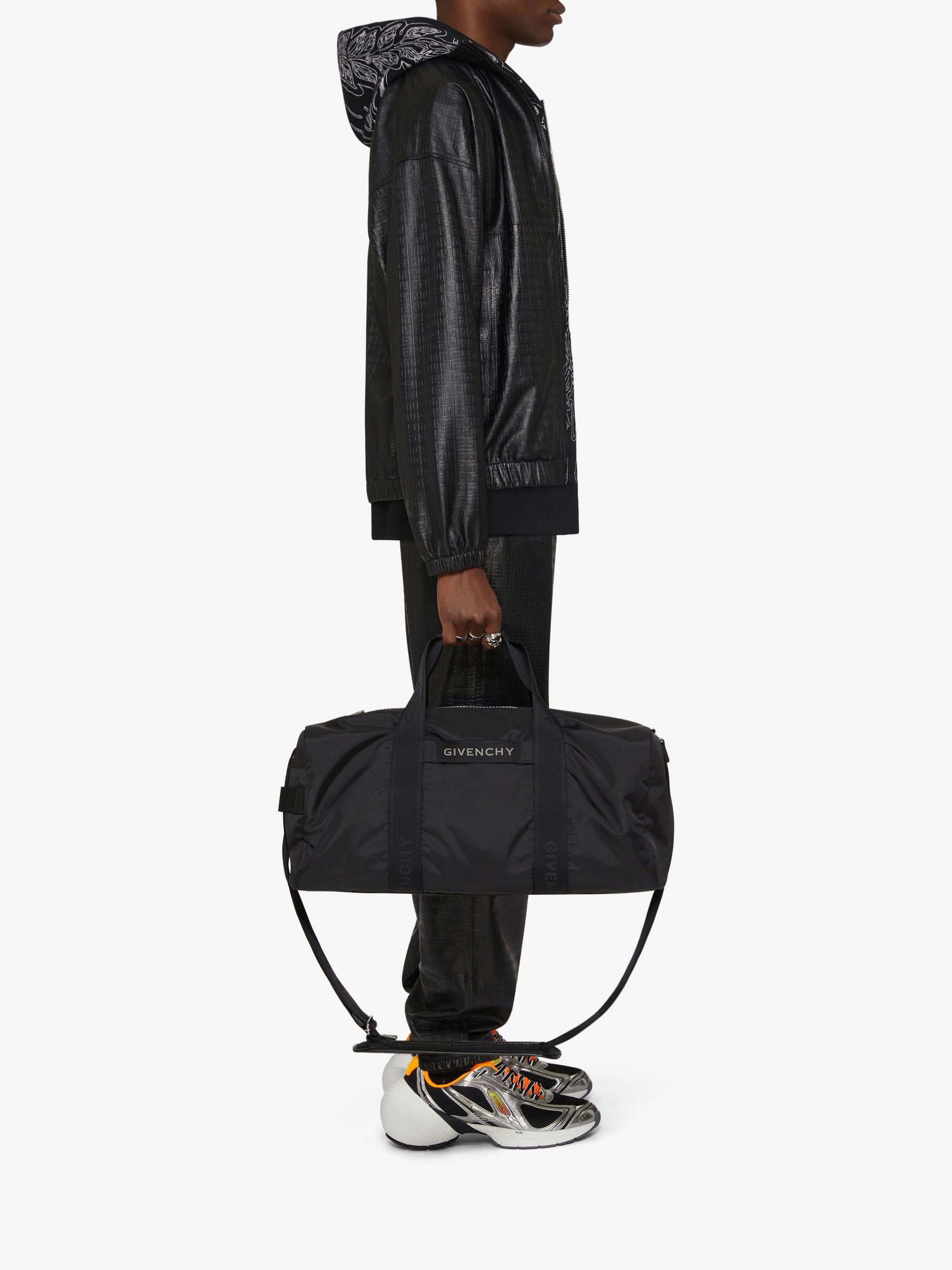 Veste de survêtement en cuir - Noir
