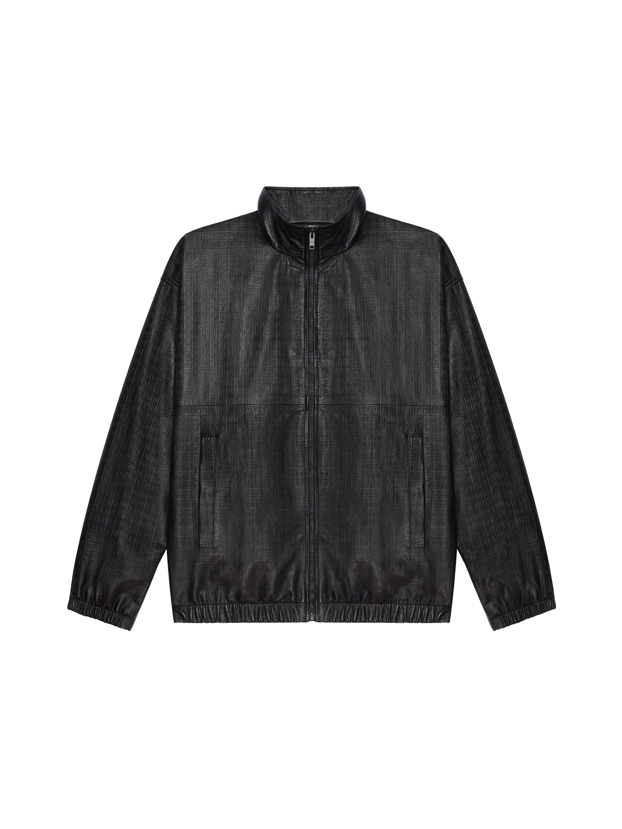 Veste de survêtement en cuir - Noir