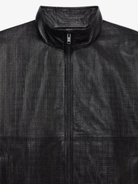 Veste de survêtement en cuir - Noir
