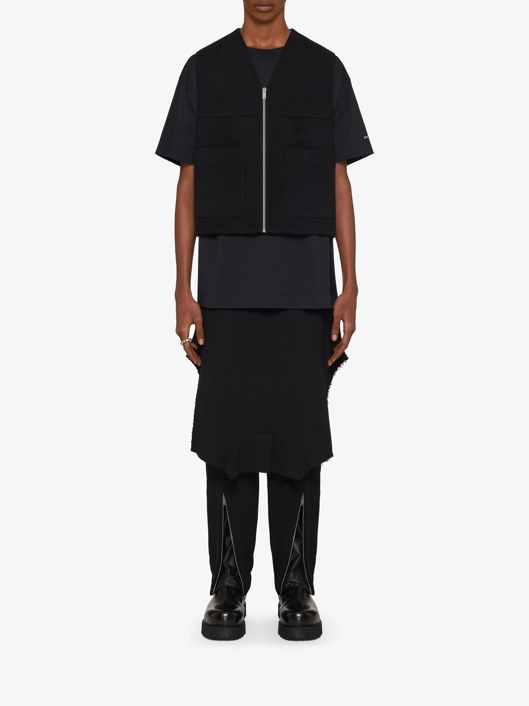 Gilet double face en cachemire - Black