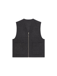 Gilet double face en cachemire - Dark Grey