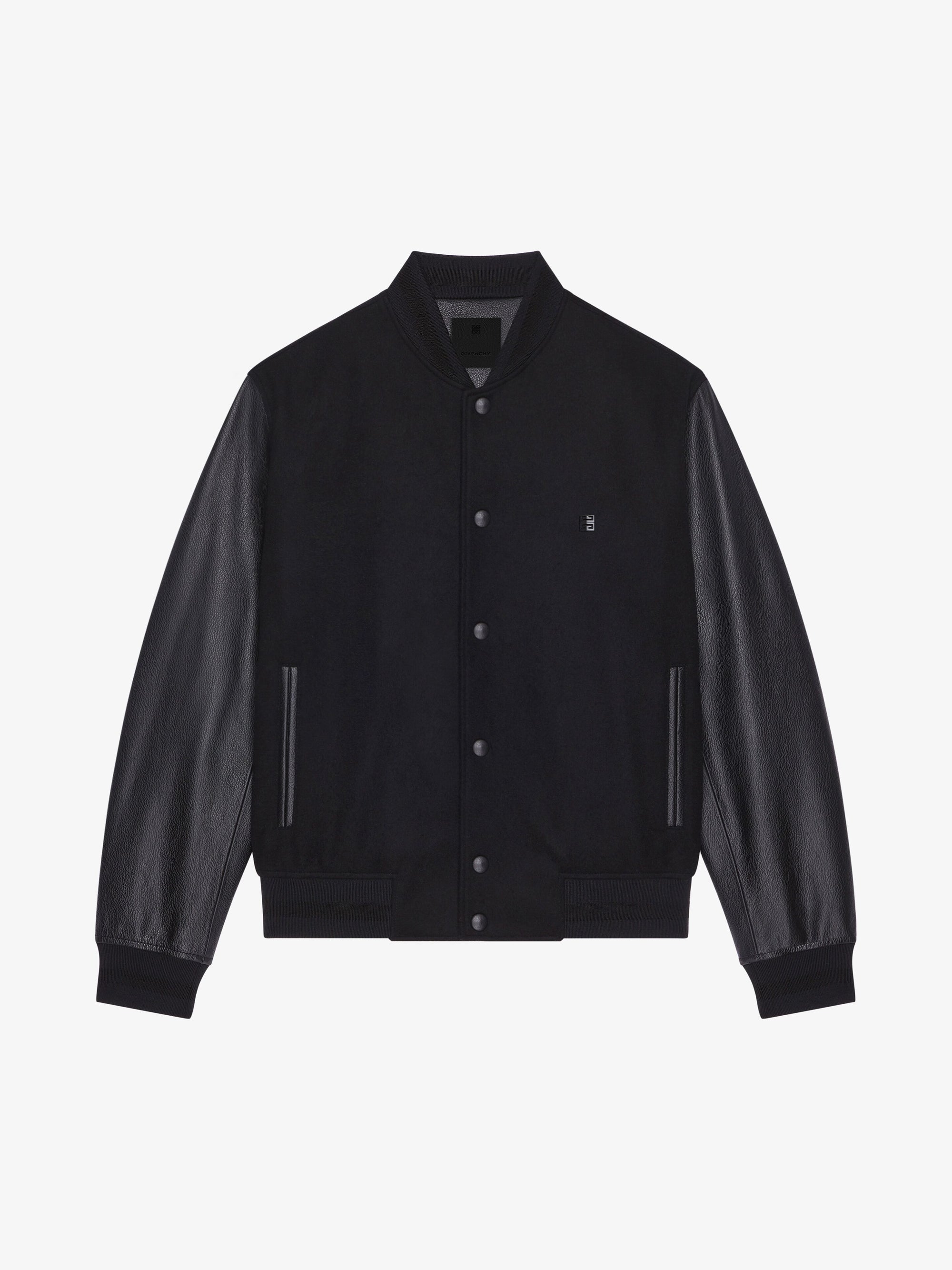 MIX GRAINED LEATHER & WOOL CASHMERE