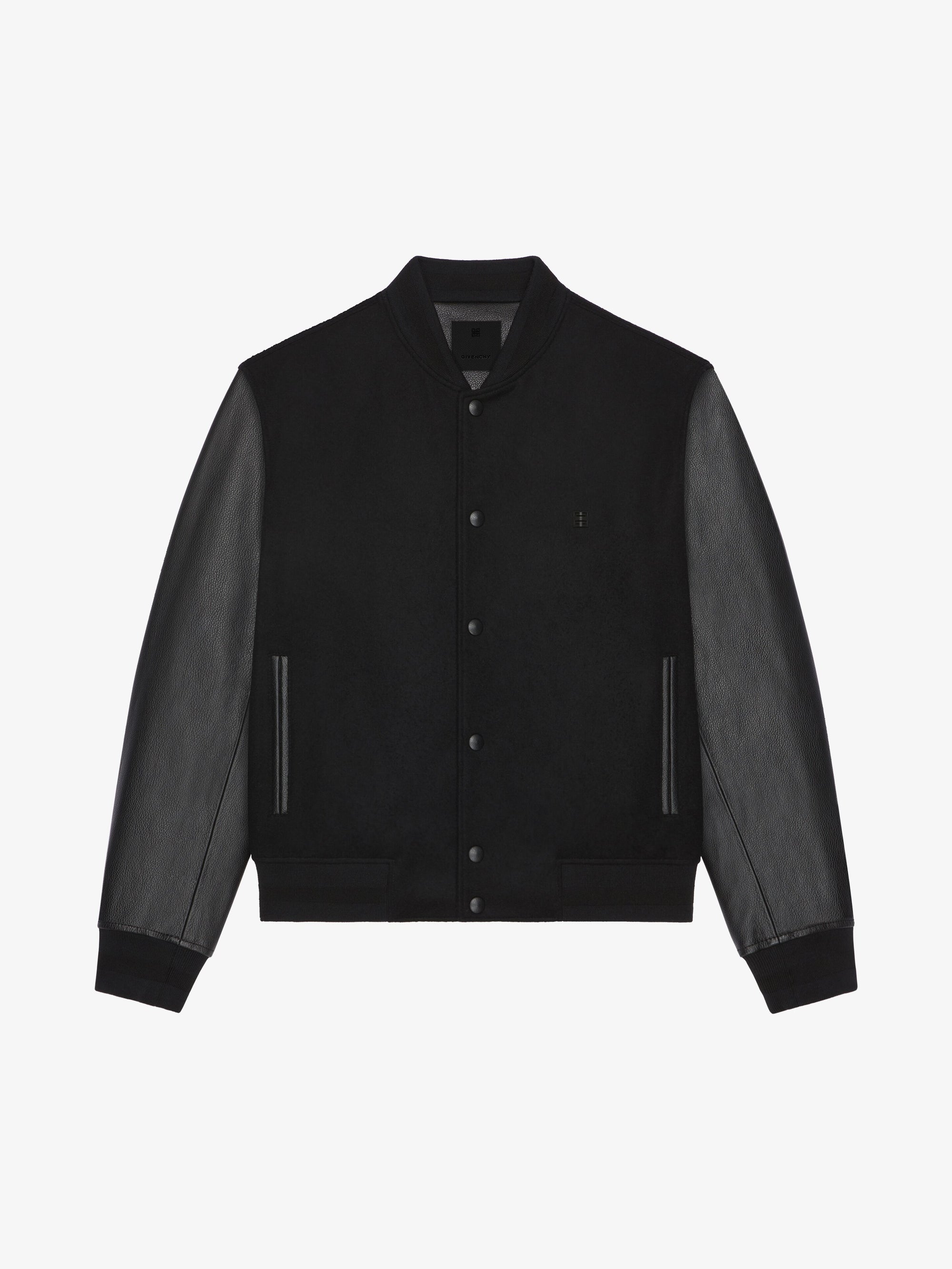 MIX GRAINED LEATHER & WOOL CASHMERE