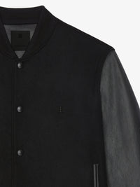MIX GRAINED LEATHER & WOOL CASHMERE