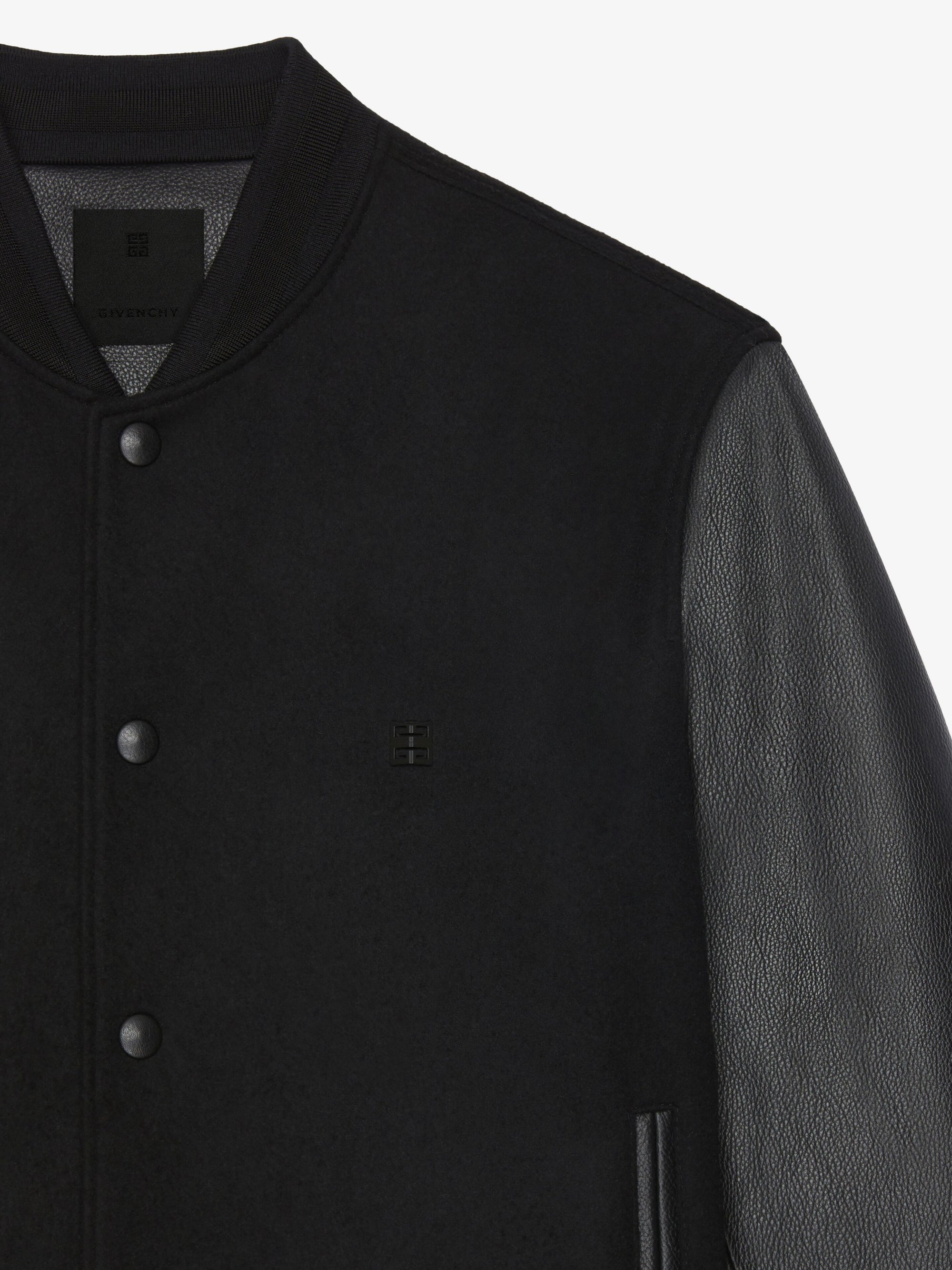 MIX GRAINED LEATHER & WOOL CASHMERE
