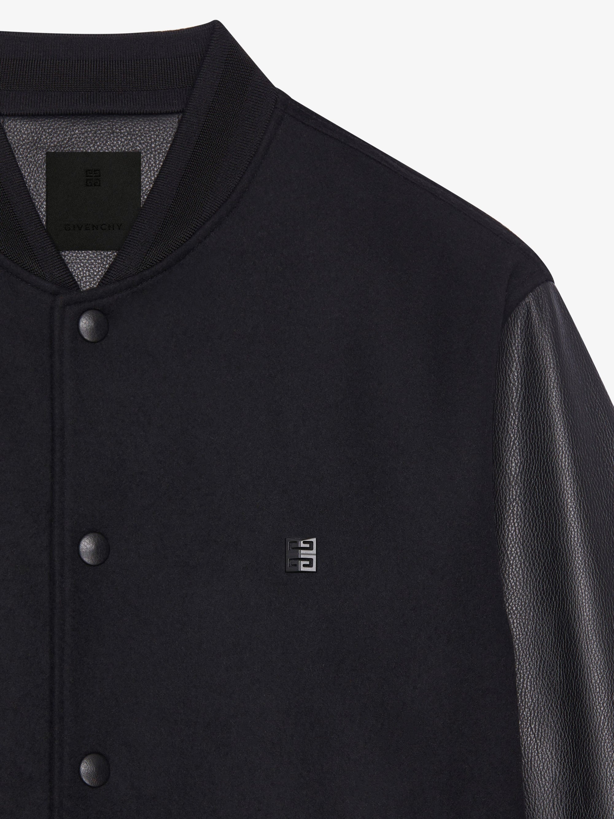 MIX GRAINED LEATHER & WOOL CASHMERE