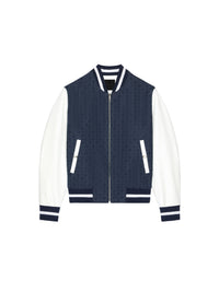 Veste varsity bi-matière - Navy & White