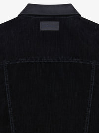 VELVET FLOCK DENIM WITH SATIN STRAP