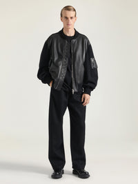 INTERLOCK WOOL KNIT & LAMB LEATHER