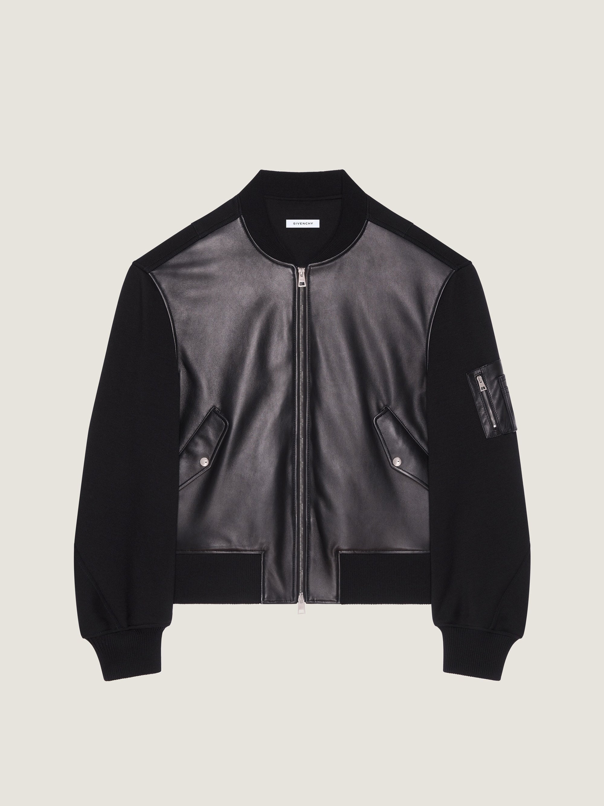 INTERLOCK WOOL KNIT & LAMB LEATHER