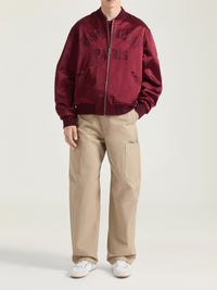 Top en satin zippé - Burgundy