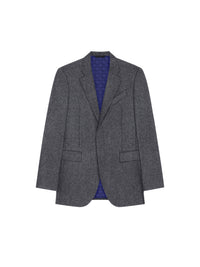 Veste cintrée à revers crantés en laine - Medium Grey