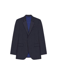 Veste cintrée à revers crantés en laine - Night Blue