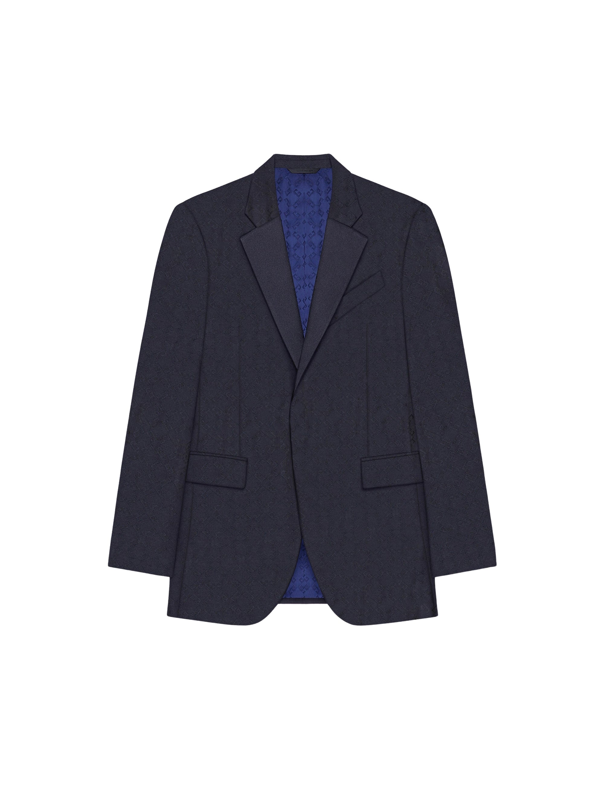 Veste cintrée à revers crantés en laine - Night Blue