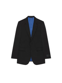 Veste cintrée à revers crantés en laine - Black