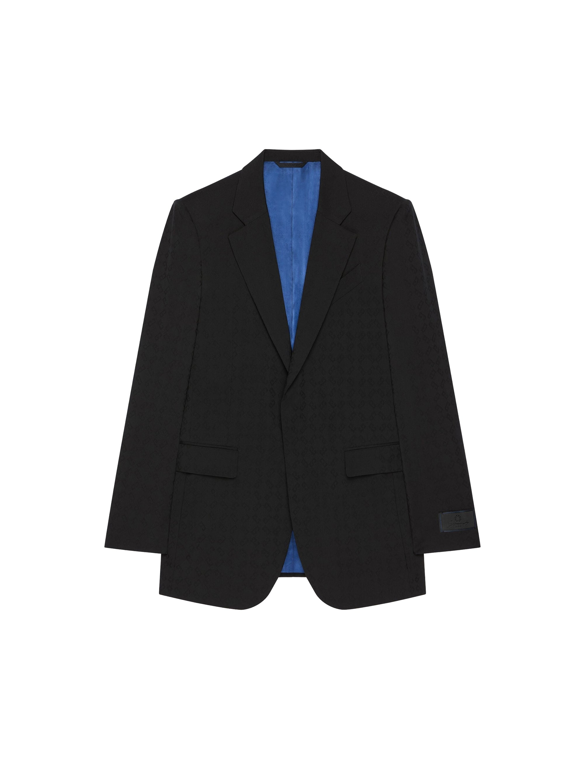 Veste cintrée à revers crantés en laine - Black
