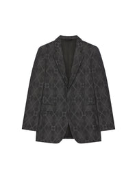 Veste cintrée à revers crantés en laine - Charcoal